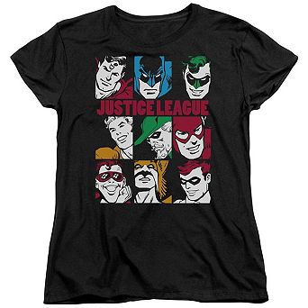 Dc Comics Nine Blocks Of Justice Short Sleeve Womens T-shirt