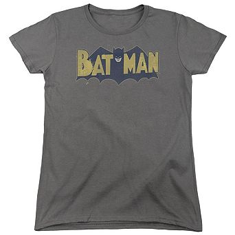 Batman Vintage Logo Splatter Short Sleeve Womens T-shirt