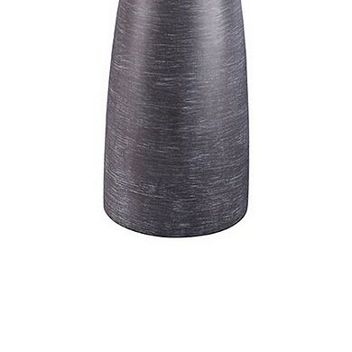 Vase Shape Resin Table Lamp with Fabric Shade, Set of 2, Gray and White