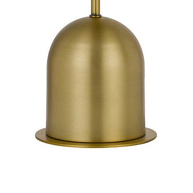 20 Inch Metal Accent Table Lamp with Dome Shade, Brass