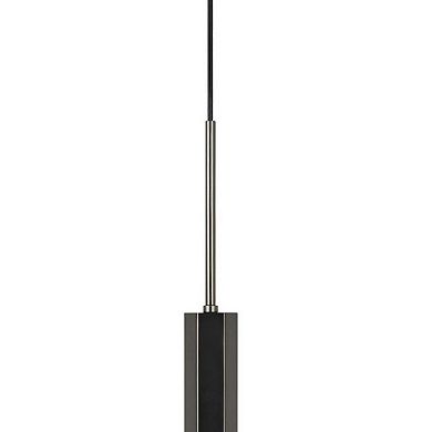 Hexagonal Metal Frame Single LED Light Pendant with Glass Diffuser, Black
