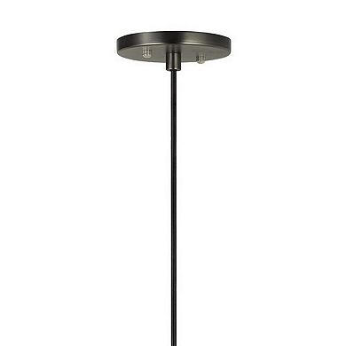 Hexagonal Metal Frame Single LED Light Pendant with Glass Diffuser, Black