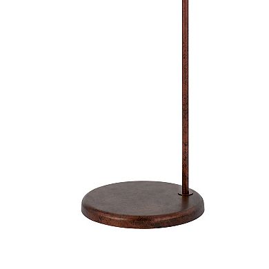 Cyan 65 Inch Modern Adjustable Arc Floor Lamp, Amber Mica Shade, Rust Metal