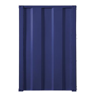 Industrial Style Metal Wardrobe with Recessed Door Front, Blue