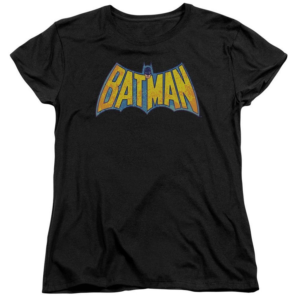 Dc Comics Batman Neon Distress Logo Short Sleeve Womens T-shirt