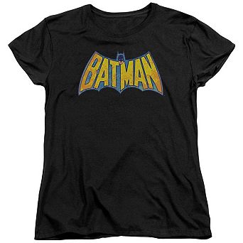 Dc Comics Batman Neon Distress Logo Short Sleeve Womens T-shirt