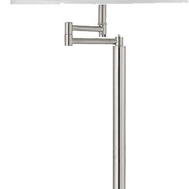 Metal Round 3 Way Floor Lamp with Spider Type Shade, Silver and White