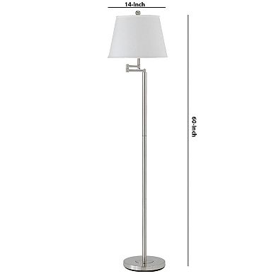 Metal Round 3 Way Floor Lamp with Spider Type Shade, Silver and White