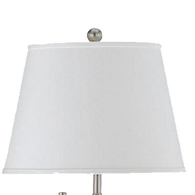 Metal Round 3 Way Floor Lamp with Spider Type Shade, Silver and White