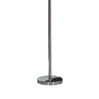 Finn 63 Inch Glamorous Floor Lamp, Rose Accent Shade, 100W, Yellow, Silver