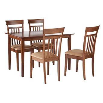 Classy 5 pc Wooden Dining Table Set, Brown