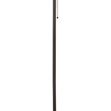 Metal Floor Lamp with Pull Chain Switch and Paper Shade, Off White and Black