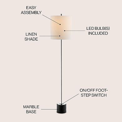 Levitt Marble/metal Led Floor Lamp