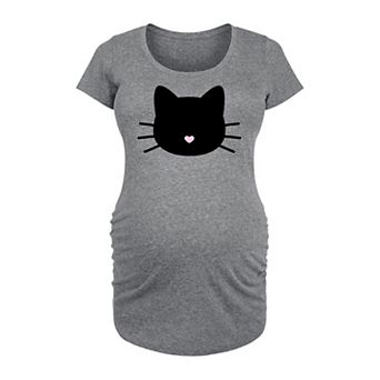 Maternity Cat Face Graphic Tee