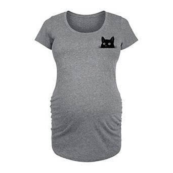 Maternity Cat Peeking Graphic Tee