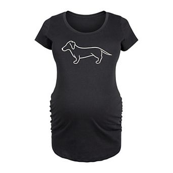 Maternity Dachshund Line Drawing Graphic Tee