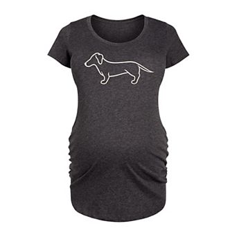 Maternity Dachshund Line Drawing Graphic Tee