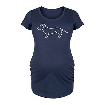 Maternity Dachshund Line Drawing Graphic Tee