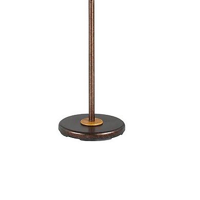 3 Way Torchiere Floor Lamp with Frosted Glass shade and Stable Base, Bronze