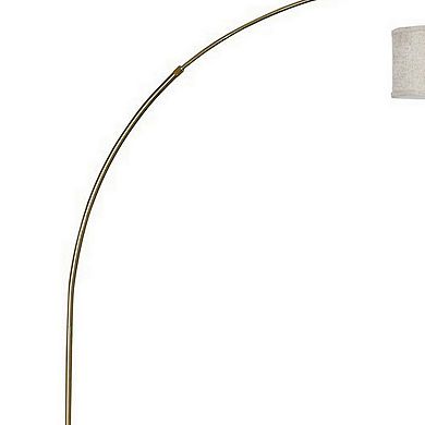 Floor Lamp with Arched Extendable Neck and Marble Base, Antique Gold