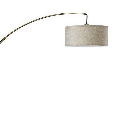 Floor Lamp with Arched Extendable Neck and Marble Base, Antique Gold