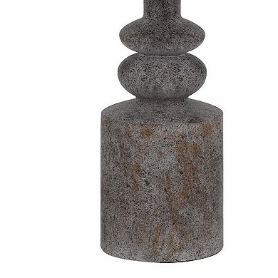 31 Inch Accent Table Lamp, Resin Turned Base, Set of 2, Beige, Gray