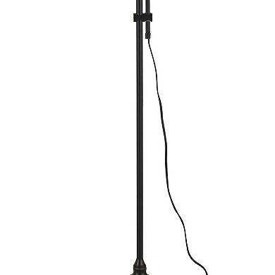 47 Inch Adjustable Metal Floor Lamp and Tapered Shade, Black