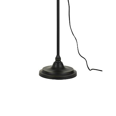 47 Inch Adjustable Metal Floor Lamp and Tapered Shade, Black