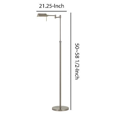10W LED Adjustable Metal Floor Lamp with Swing Arm, Chrome
