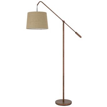 68 Inch Adjustable Arc Arm Metal Floor Lamp, Rustic Bronze