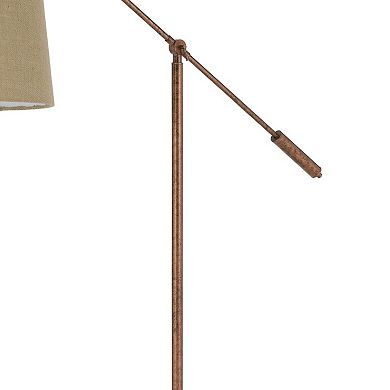 68 Inch Adjustable Arc Arm Metal Floor Lamp, Rustic Bronze