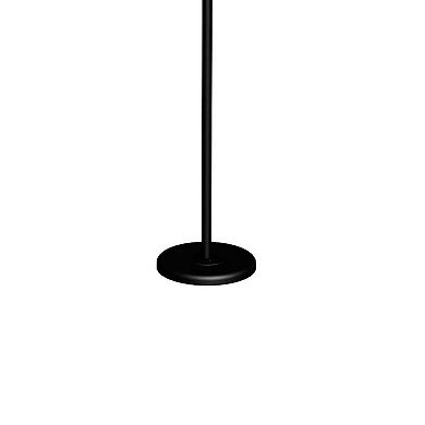 70 Inch Metal 3 Way Torchiere Floor Lamp, Frosted Glass, Black and White