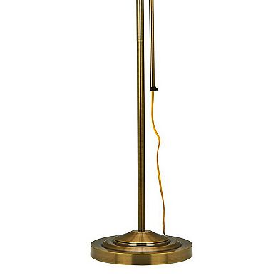 Metal Rectangular Floor Lamp with Adjustable Pole, Gold