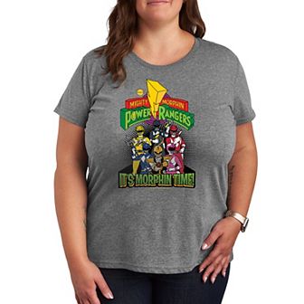 Plus Size Power Rangers Vintage Comic Graphic Tee