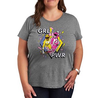 Plus Size Power Rangers Grl Pwr Graphic Tee