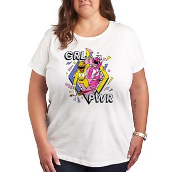 Plus Size Power Rangers Grl Pwr Graphic Tee