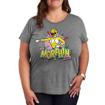 Plus Size Power Rangers Morphin Yellow Graphic Tee
