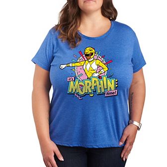Plus Size Power Rangers Morphin Yellow Graphic Tee