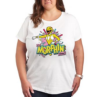Plus Size Power Rangers Morphin Yellow Graphic Tee