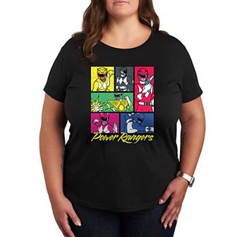 Plus Size Power Rangers Grid Graphic Tee