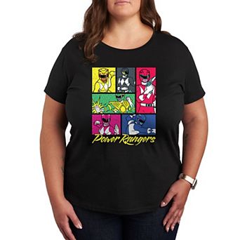 Plus Size Power Rangers Grid Graphic Tee