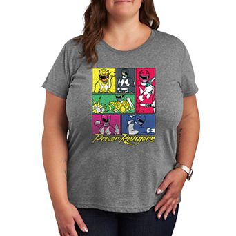 Plus Size Power Rangers Grid Graphic Tee