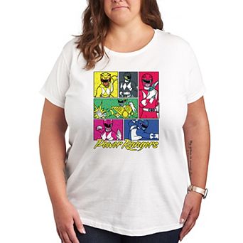 Plus Size Power Rangers Grid Graphic Tee