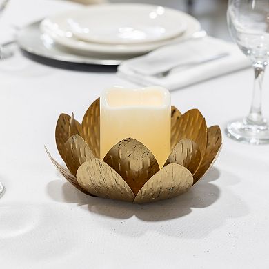 LumaBase Lotus Candle Holder & LED Candle Table Decor