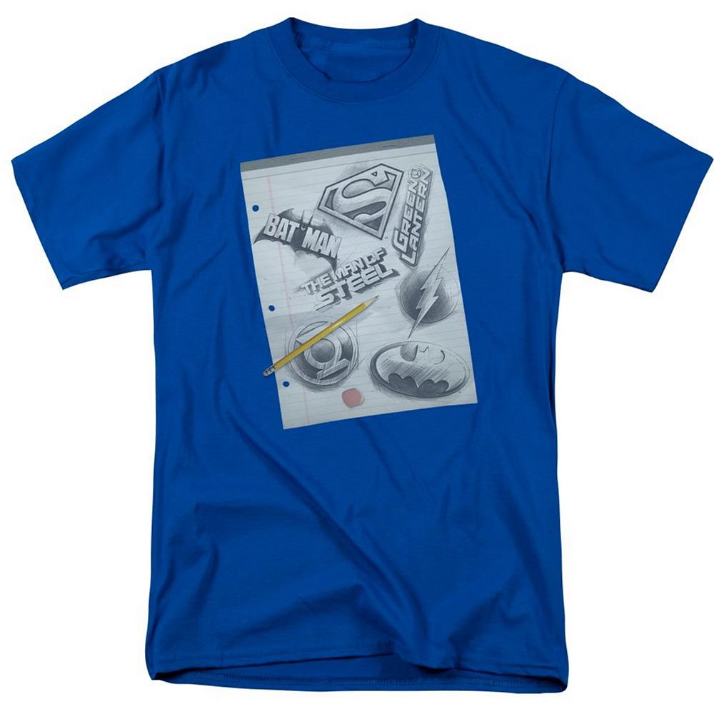 Dc Comics Logo Note Paper Short Sleeve Adult T-shirt