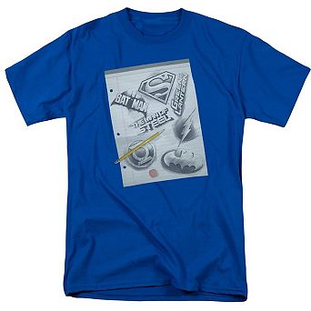 Dc Comics Logo Note Paper Short Sleeve Adult T-shirt