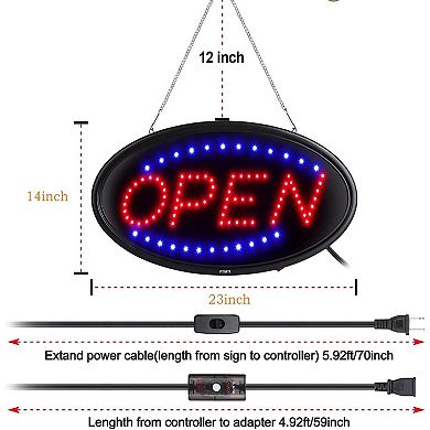 Business Open Sign with Remote Electric Display Sign
