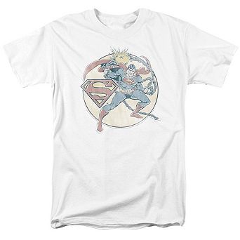 Dc Comics Retro Superman Iron On Short Sleeve Adult T-shirt