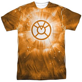 Green Lantern Orange Energy Short Sleeve Adult 100% Poly Crew T-shirt