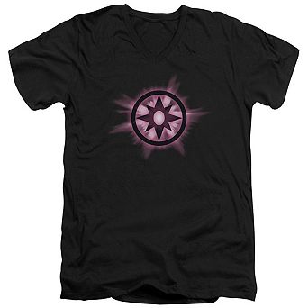 Green Lantern Sapphire Glow Short Sleeve Adult V Neck T-shirt